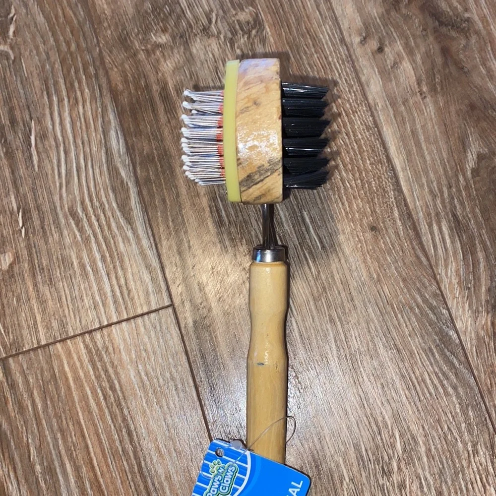🌻 Wooden Dual Pet Brush 🐶 🐱 🐐 🐴 New with tags 💯